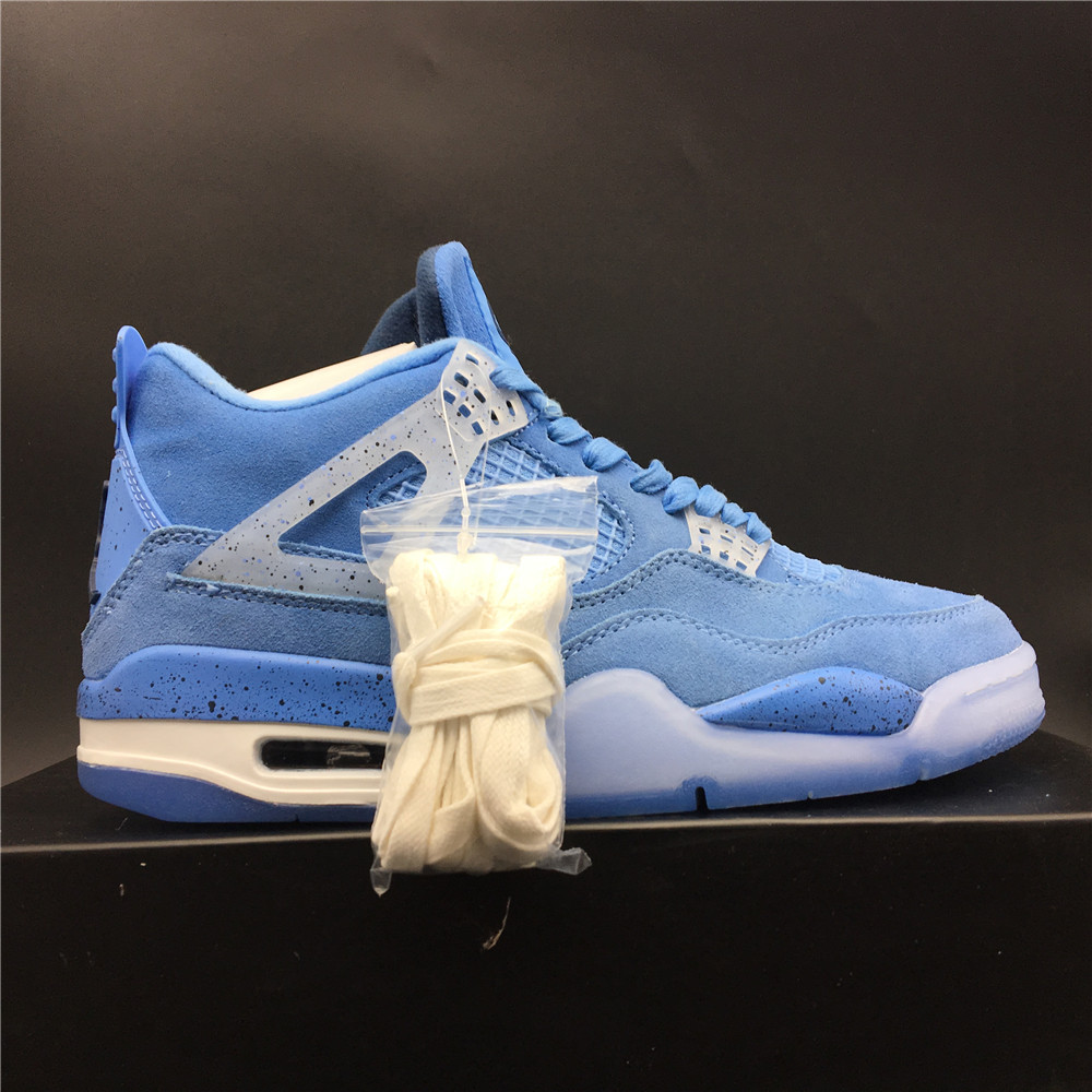 New Jordan 4 Retro Baby Blue Ice Sole Shoes - Click Image to Close